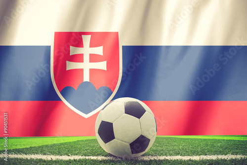 Slovakia symbol soccer ball vintage color
