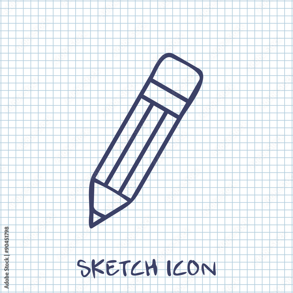 Vector sketch icon of pencil Vector sketch icon of pencil
