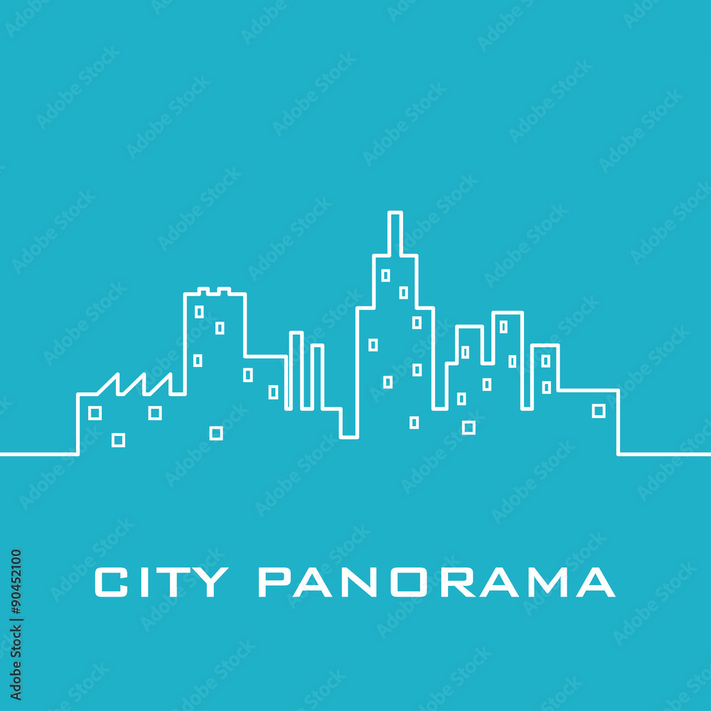 Fototapeta premium Blue city panorama