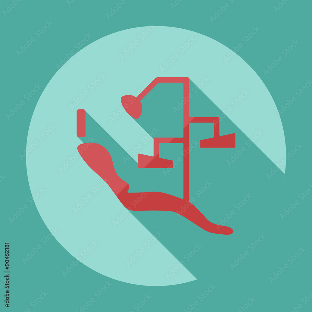 Flat modern design with shadow dentist chair Flat modern design with shadow dentist chair