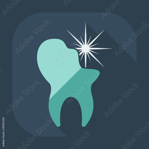 Flat modern design with shadow icons tooth