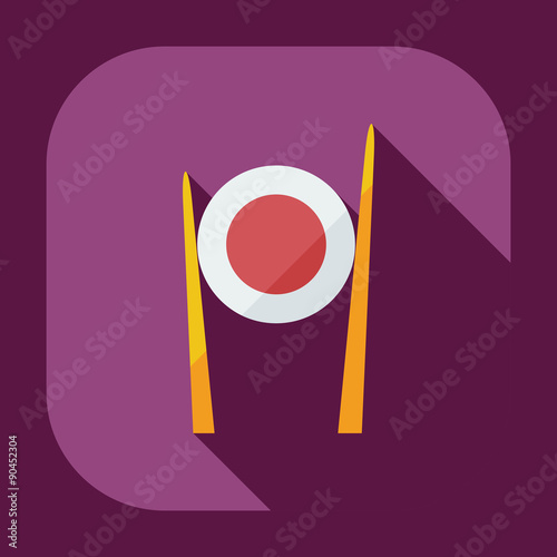 Flat modern design with shadow icons Japanese sushi