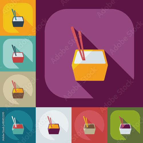 Flat modern design with shadow icons Japanese sushi