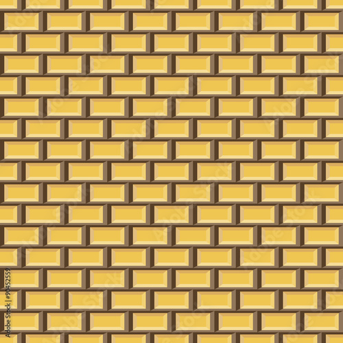 Seamless brick pattern in yellow and brown colors