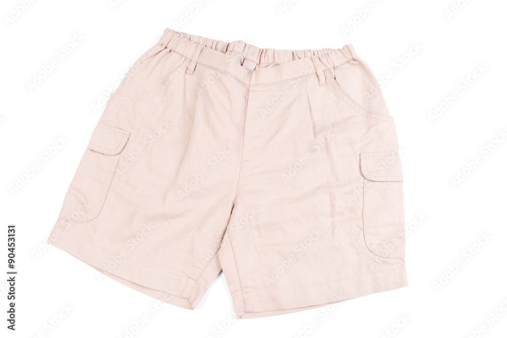 Brown short pants isolated on white background