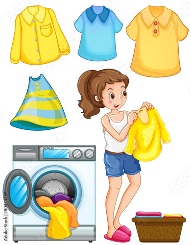 Woman doing laundry work