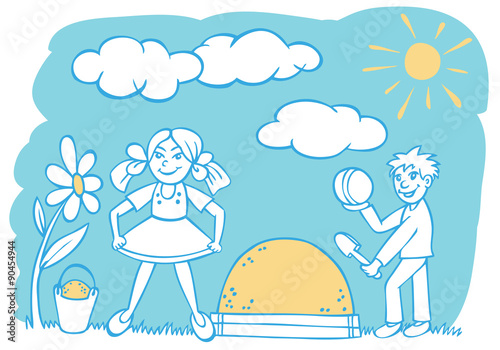 boy and girl playing