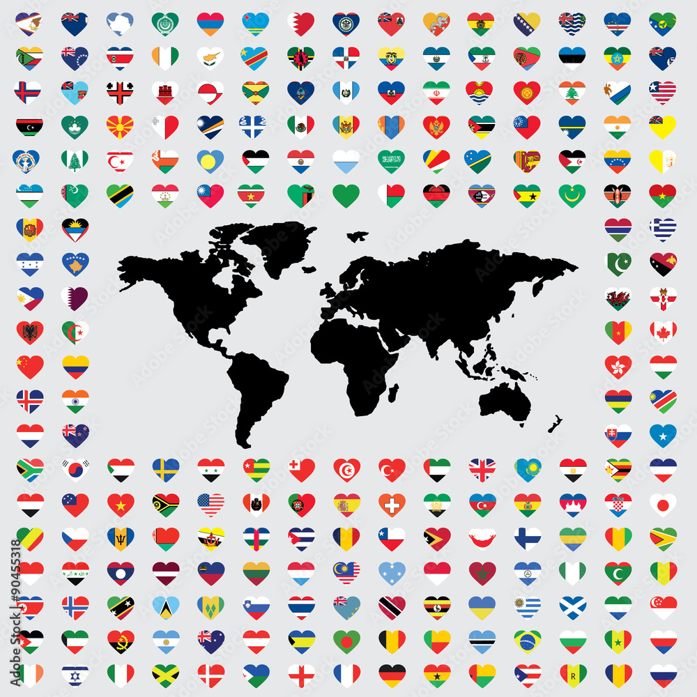 Fototapeta premium Illustrations of the Flags of the World