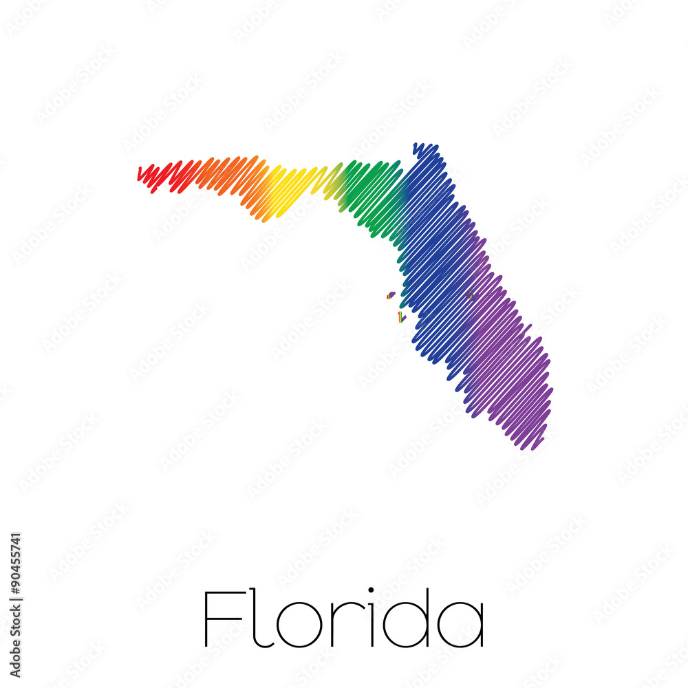 LGBT Scribbled shape of the State of Florida LGBT Scribbled shape of the State of Florida