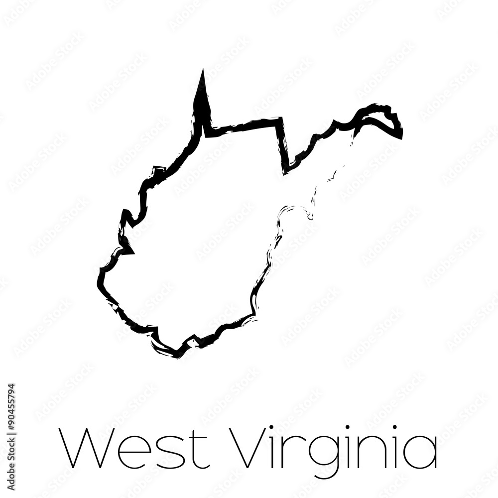 Scribbled shape of the State of West Virginia