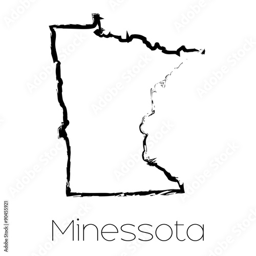 Scribbled shape of the State of Minnesota