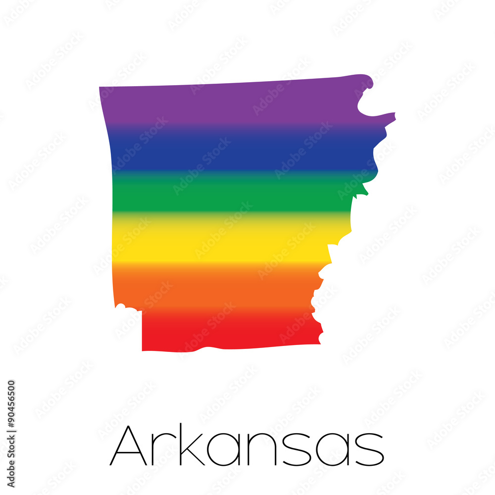 Fototapeta premium LGBT Flag inside the State of Arkansas
