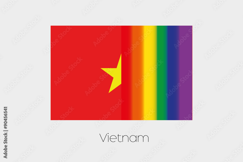 Fototapeta premium LGBT Flag Illustration with the flag of Vietnam