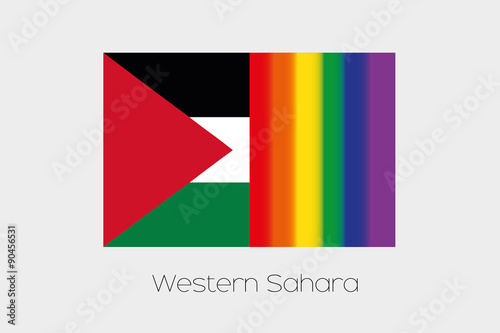 Free Download LGBT Flag Illustration with the flag of Western Sahara - GFXLoad