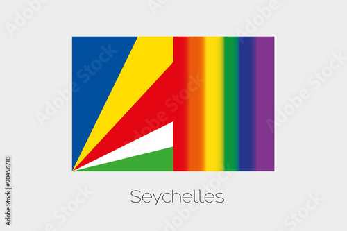 LGBT Flag Illustration with the flag of Seychelles