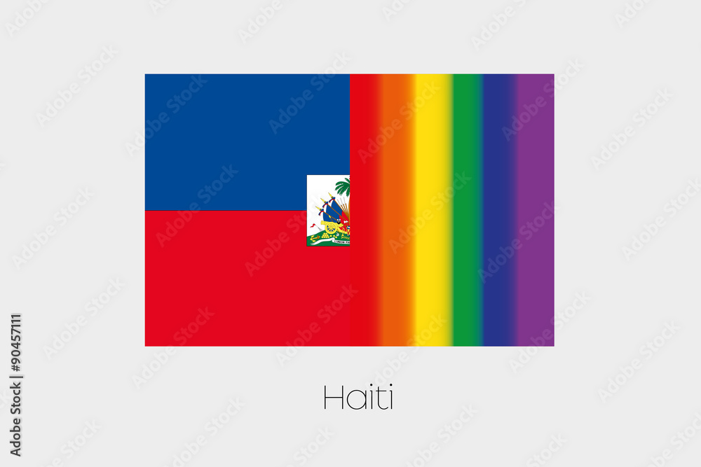 LGBT Flag Illustration with the flag of Haiti LGBT Flag Illustration with the flag of Haiti
