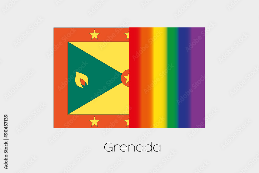 Obraz premium LGBT Flag Illustration with the flag of Grenada