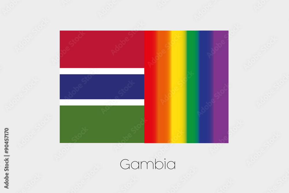 Fototapeta premium LGBT Flag Illustration with the flag of Gambia