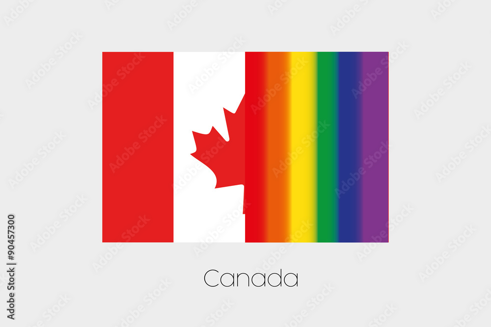 Naklejka premium LGBT Flag Illustration with the flag of Canada