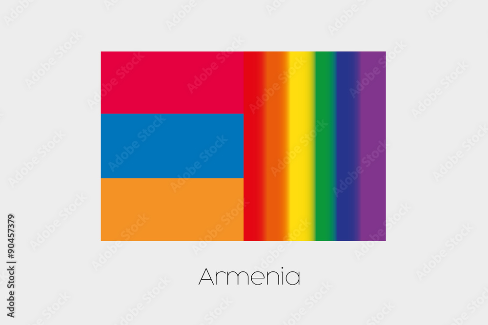 LGBT Flag Illustration with the flag of Armenia LGBT Flag Illustration with the flag of Armenia