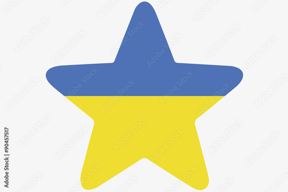 Flag Illustration inside a star of the country of Ukraine Flag Illustration inside a star of the country of Ukraine
