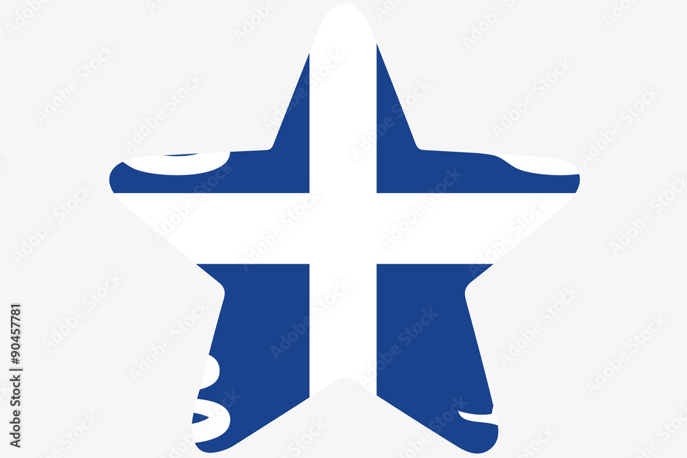 Obraz premium Flag Illustration inside a star of the country of Martinique