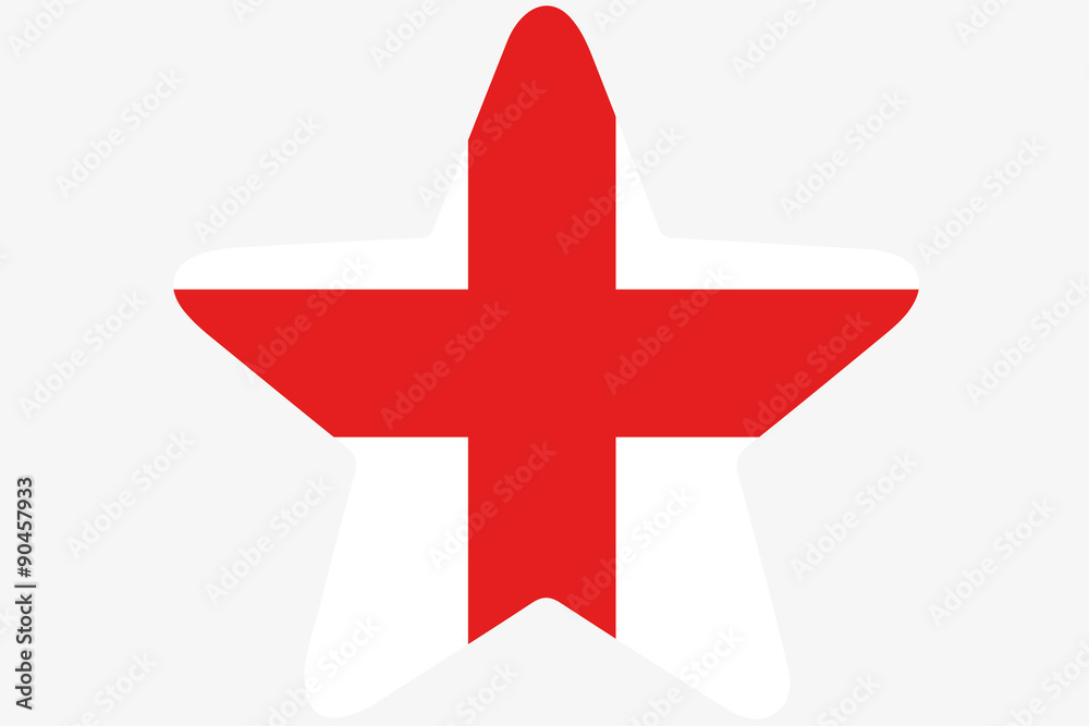 Obraz premium Flag Illustration inside a star of the country of Georgia