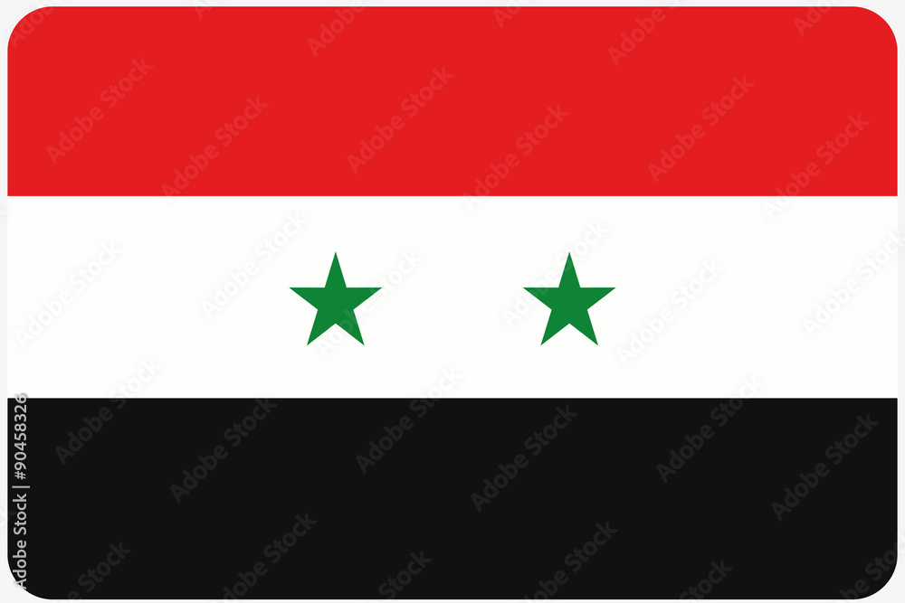 Flag Illustration with rounded corners of the country of Syria Flag Illustration with rounded corners of the country of Syria