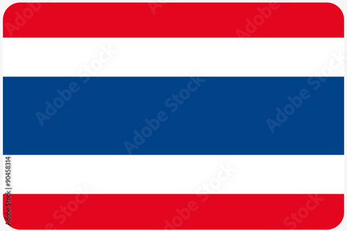 Flag Illustration with rounded corners of the country of Thailan