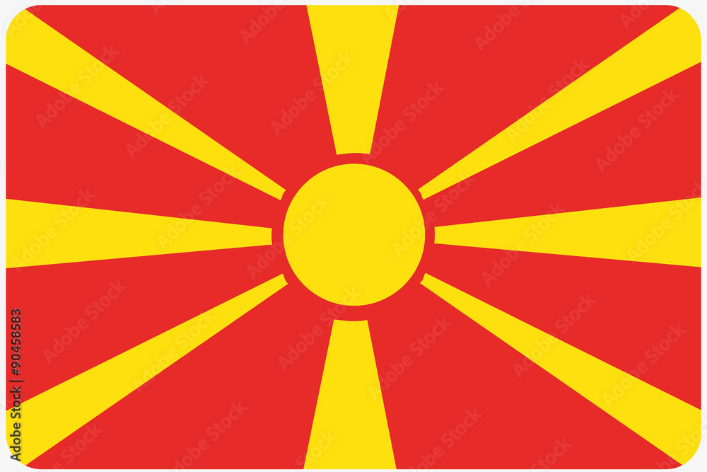 Flag Illustration with rounded corners of the country of Macedon Flag Illustration with rounded corners of the country of Macedon
