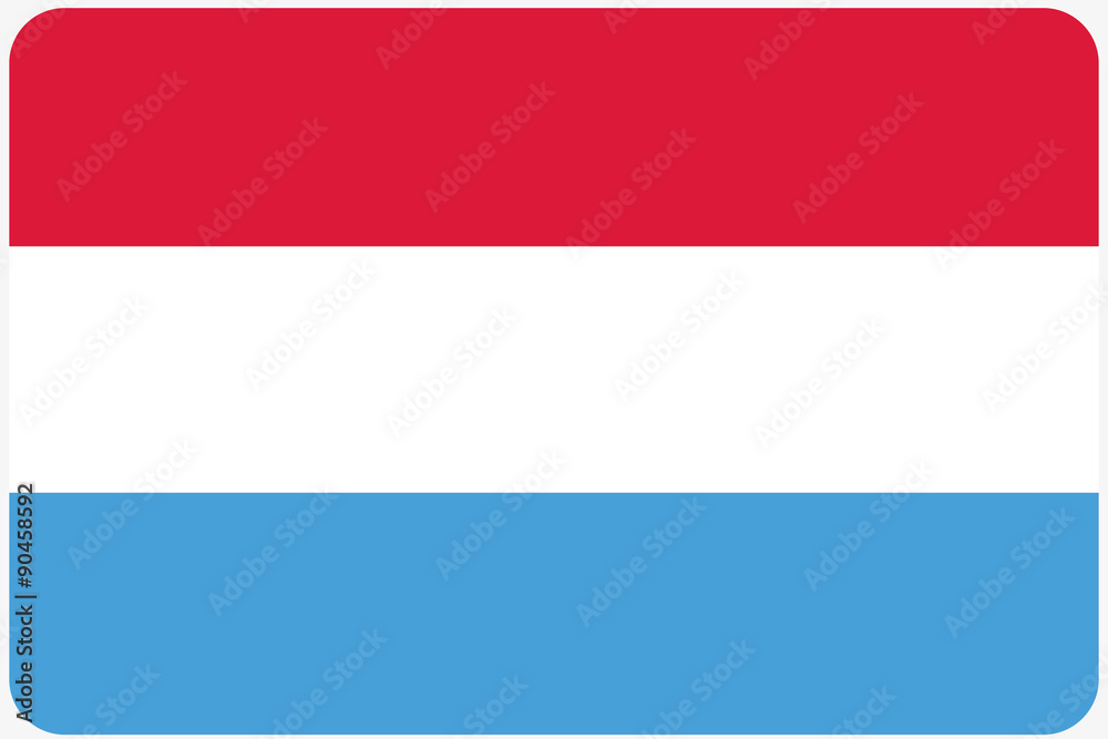 Flag Illustration with rounded corners of the country of Luxembo