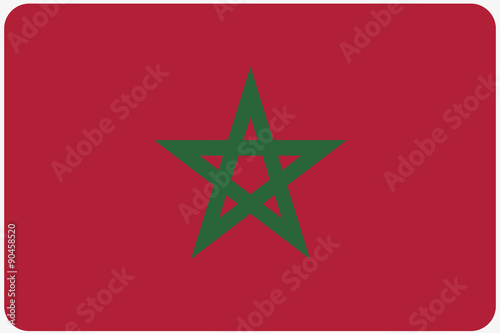 Flag Illustration with rounded corners of the country of Morocco