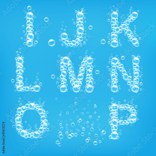 Alphabet of soap bubbles vector illustration