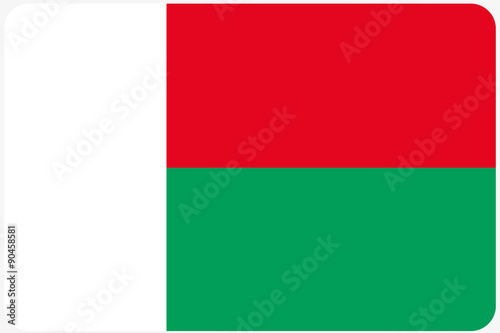 Flag Illustration with rounded corners of the country of Madagas