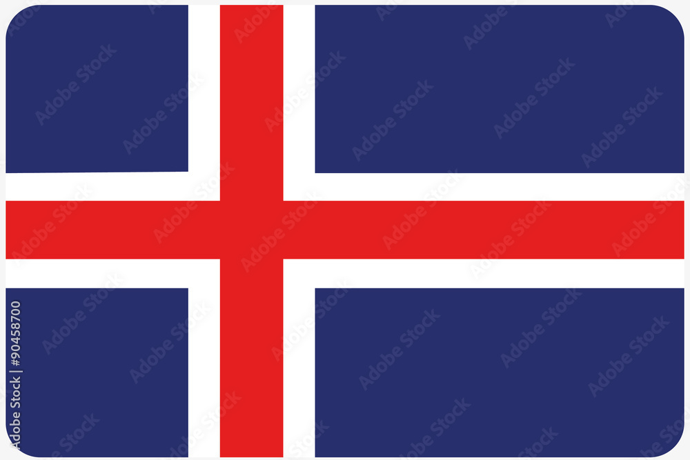 Flag Illustration with rounded corners of the country of Iceland Flag Illustration with rounded corners of the country of Iceland