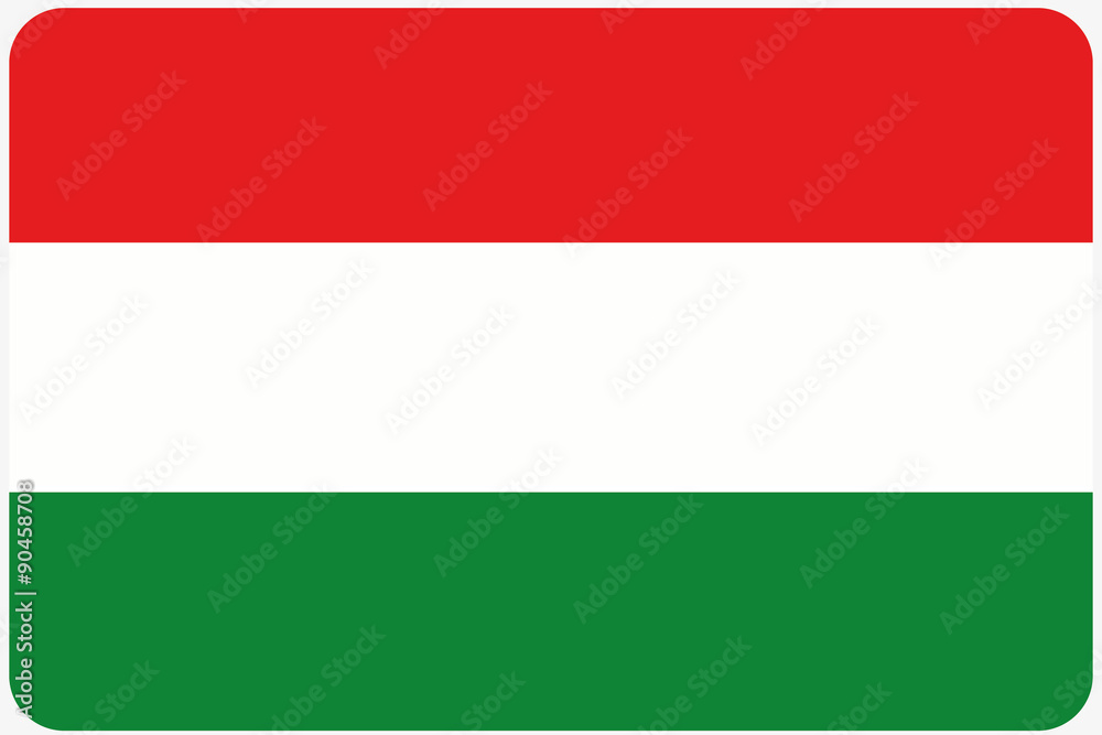 Flag Illustration with rounded corners of the country of Hungary Flag Illustration with rounded corners of the country of Hungary