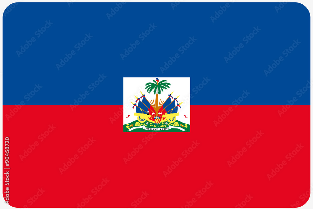 Flag Illustration with rounded corners of the country of Haiti