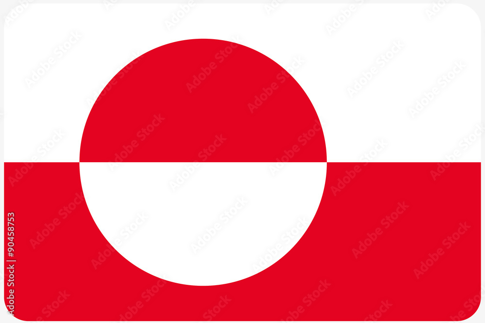 Flag Illustration with rounded corners of the country of Greenla Flag Illustration with rounded corners of the country of Greenla