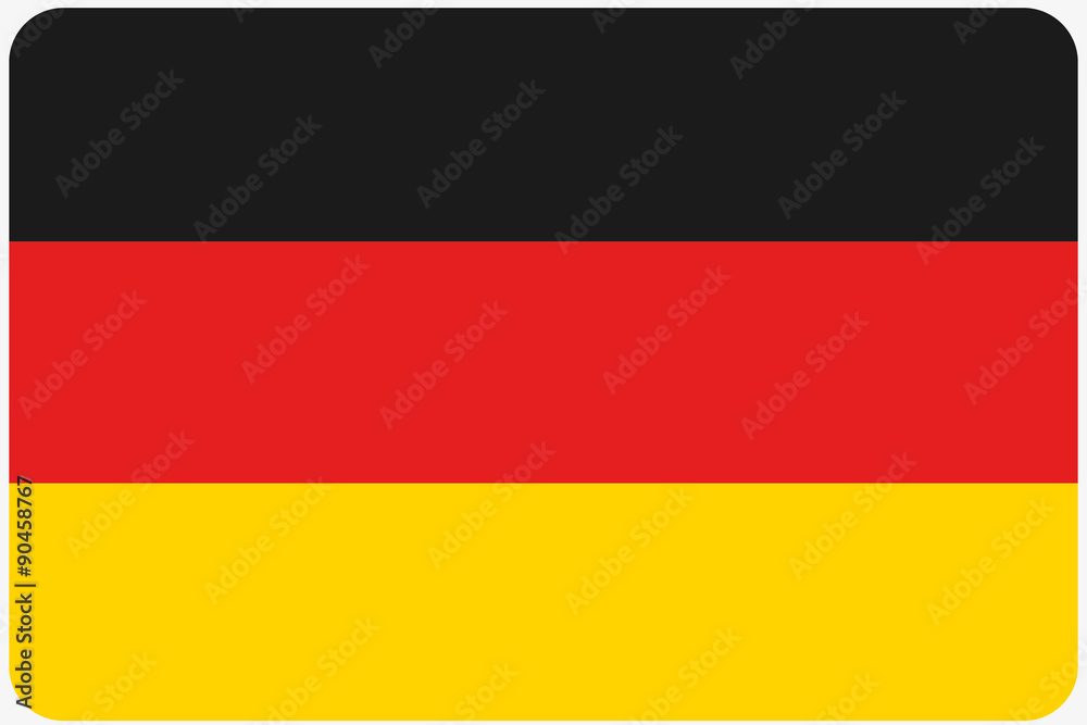 Flag Illustration with rounded corners of the country of Germany Flag Illustration with rounded corners of the country of Germany
