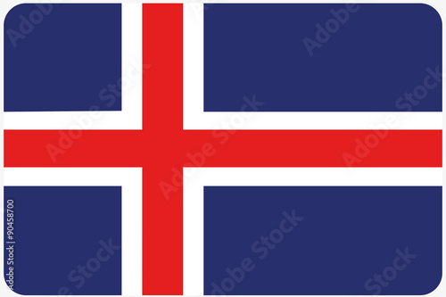Flag Illustration with rounded corners of the country of Iceland