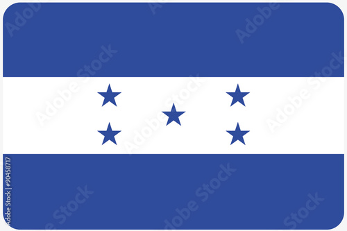 Flag Illustration with rounded corners of the country of Hondura