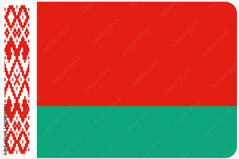 Flag Illustration with rounded corners of the country of Belarus
