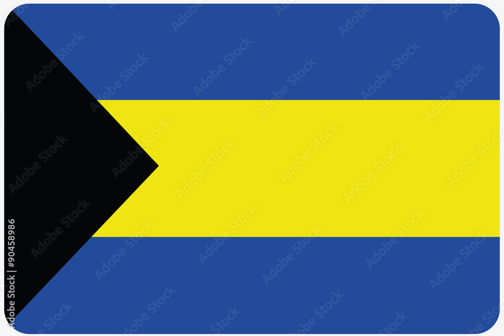 Flag Illustration with rounded corners of the country of Bahamas Flag Illustration with rounded corners of the country of Bahamas