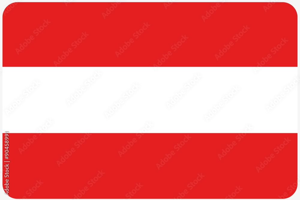 Flag Illustration with rounded corners of the country of Austria