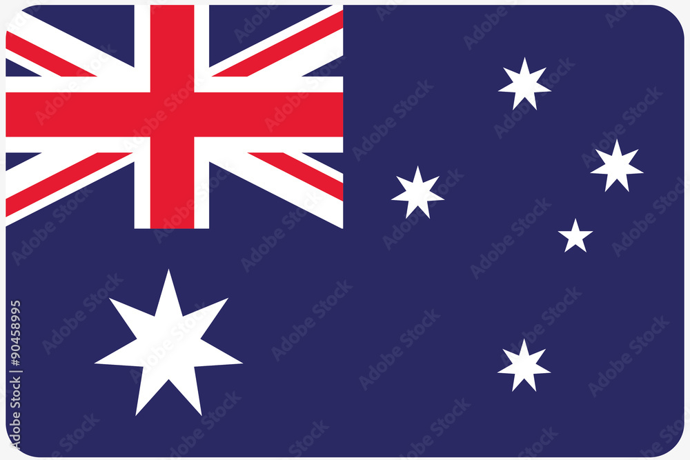 Fototapeta premium Flag Illustration with rounded corners of the country of Austral