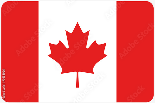 Flag Illustration with rounded corners of the country of Canada
