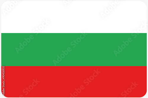 Flag Illustration with rounded corners of the country of Bulgari