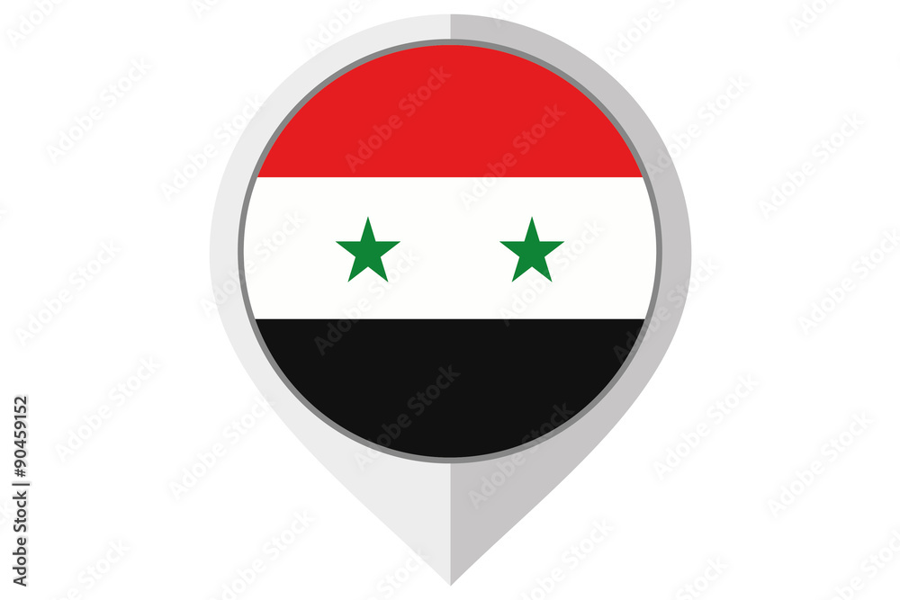 Flag Illustration inside a pointed of the country of Syria Flag Illustration inside a pointed of the country of Syria
