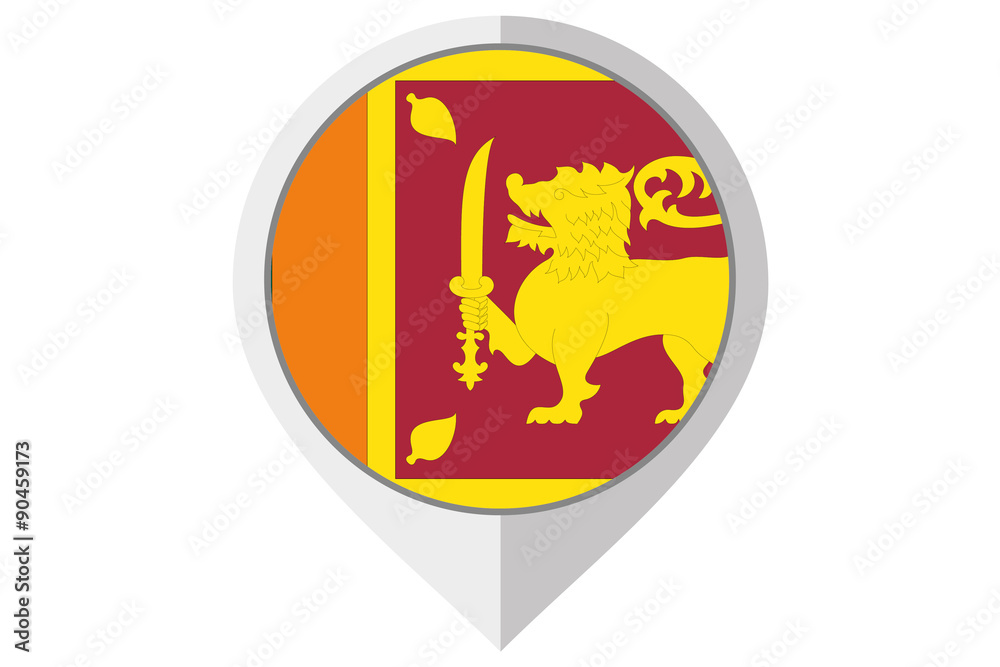 Flag Illustration inside a pointed of the country of Sri Lanka Flag Illustration inside a pointed of the country of Sri Lanka