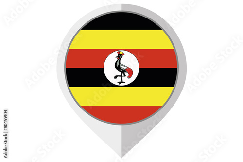 Free Download Flag Illustration inside a pointed of the country of Uganda - GFXLoad